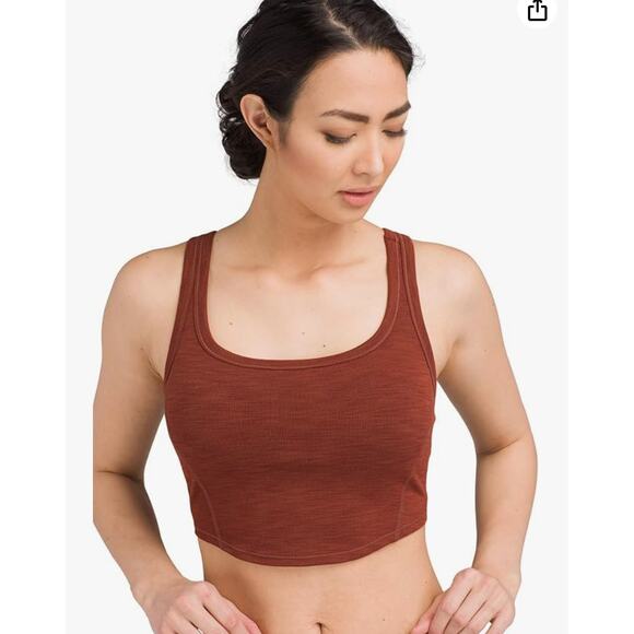 Prana Tops - PrAna Maple Heather UPF 50+ Ribbed Becksa Bralette Sports Bra Size Large